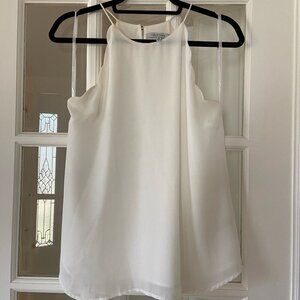 Naked Zebra White Sleeveless Blouse Size Small
